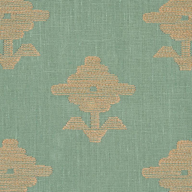 Schumacher Rubia Embroidery Mineral Fabric