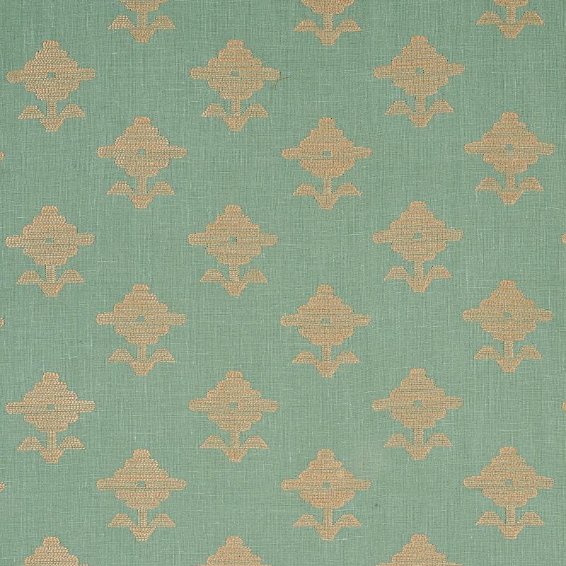 Schumacher Rubia Embroidery Mineral Fabric