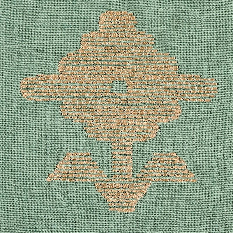 Schumacher Rubia Embroidery Mineral Fabric