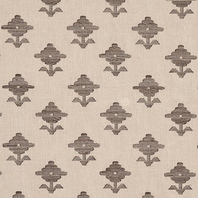 Schumacher Rubia Embroidery Brown Fabric