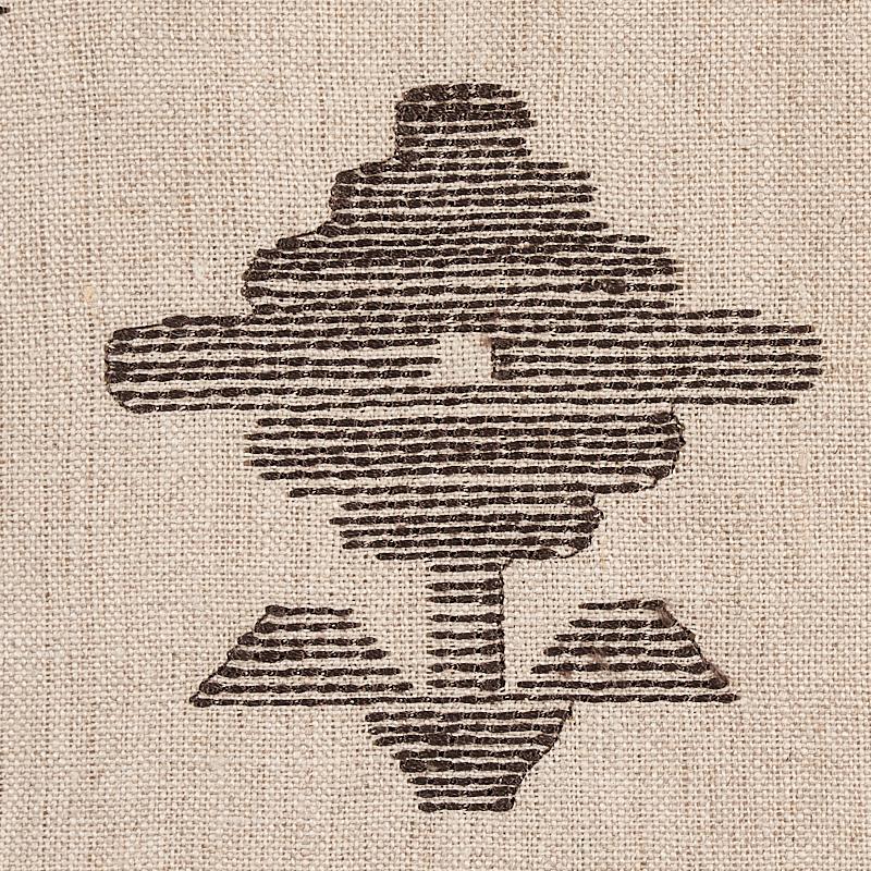 Schumacher Rubia Embroidery Brown Fabric