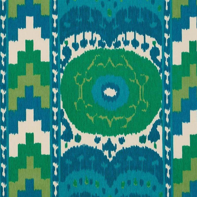 Schumacher Samarkand Ikat Ii Emerald Fabric