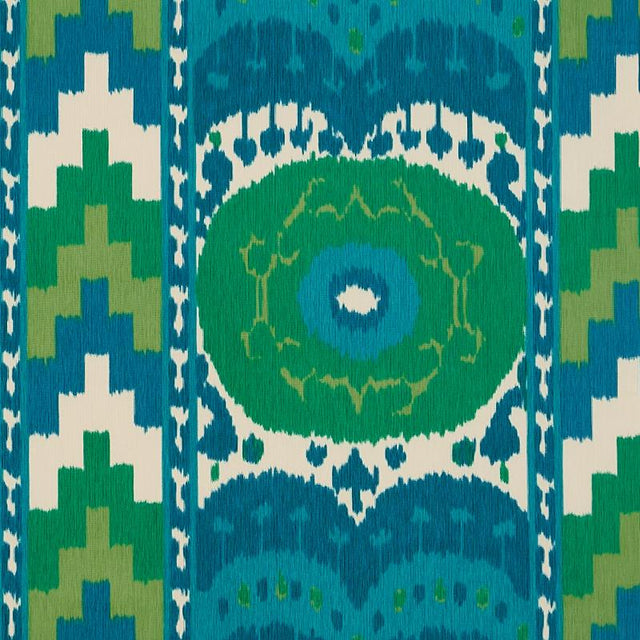 Schumacher Samarkand Ikat Ii Emerald Fabric
