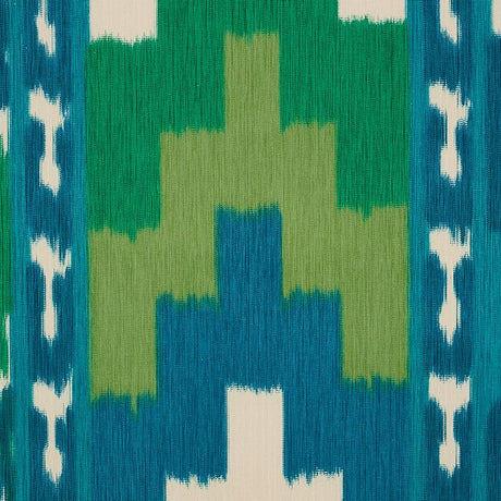 Schumacher Samarkand Ikat Ii Emerald Fabric