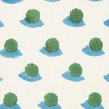 Schumacher Berry Hand Block Print Grass & Sky Fabric