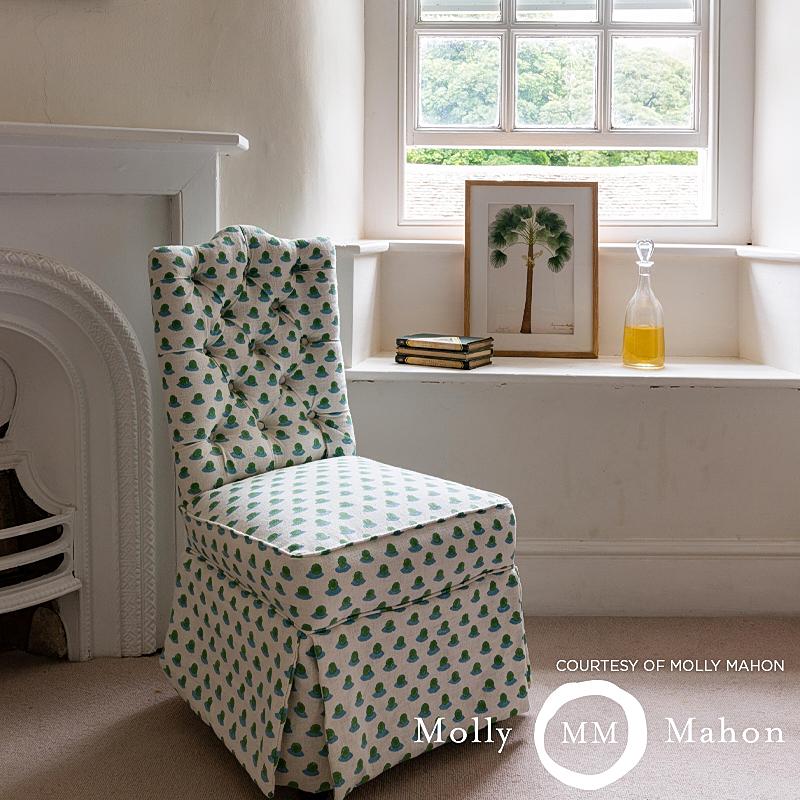 Schumacher Berry Hand Block Print Grass & Sky Fabric