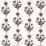 Schumacher Dianthus Hand Block Print Rust & Rose Fabric