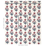 Schumacher Dianthus Hand Block Print Indigo & Iron Fabric