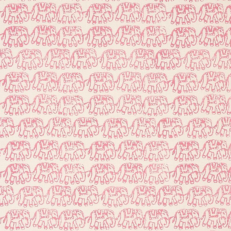Schumacher Ellies Hand Block Print Rose Fabric