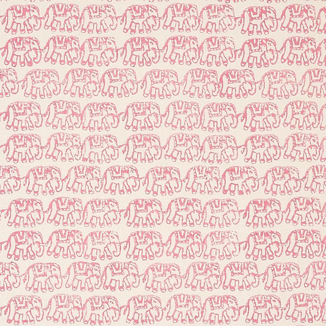 Schumacher Ellies Hand Block Print Rose Fabric