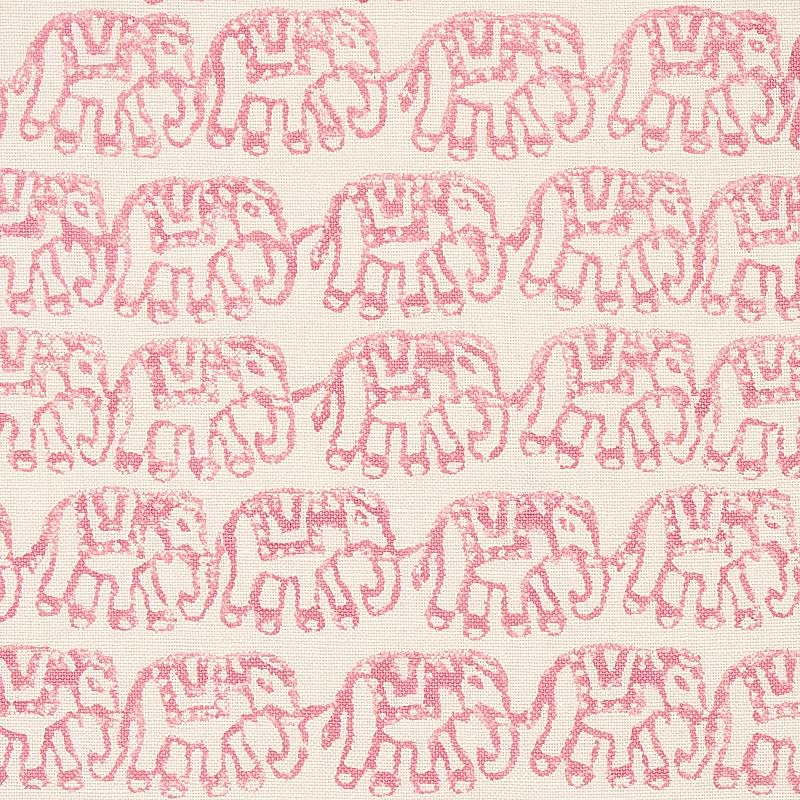 Schumacher Ellies Hand Block Print Rose Fabric