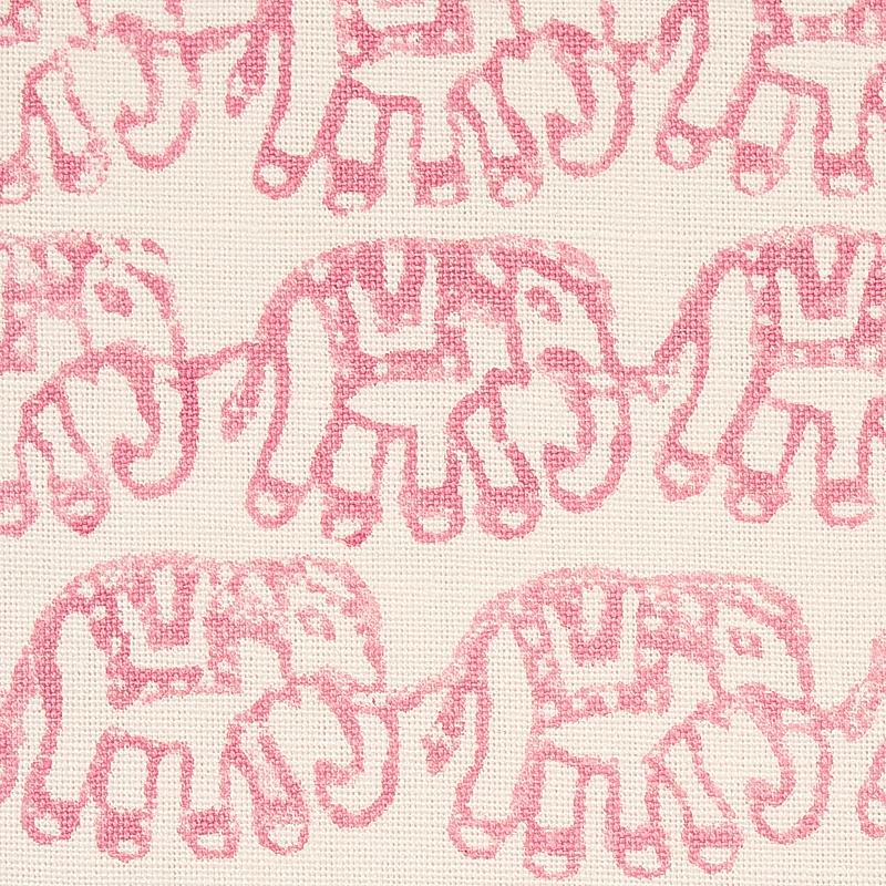 Schumacher Ellies Hand Block Print Rose Fabric