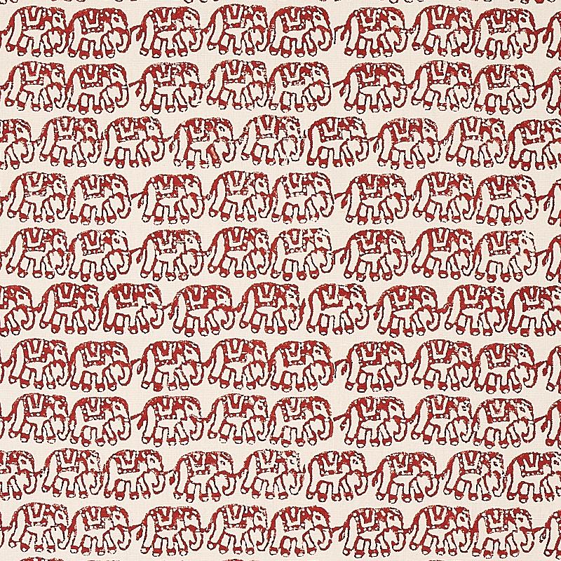 Schumacher Ellies Hand Block Print Rust Fabric