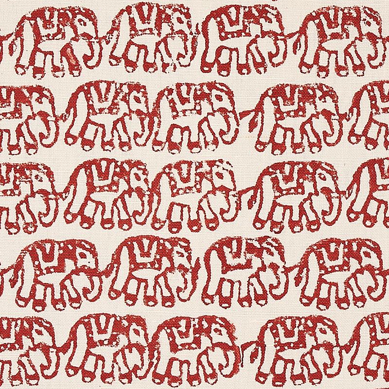 Schumacher Ellies Hand Block Print Rust Fabric