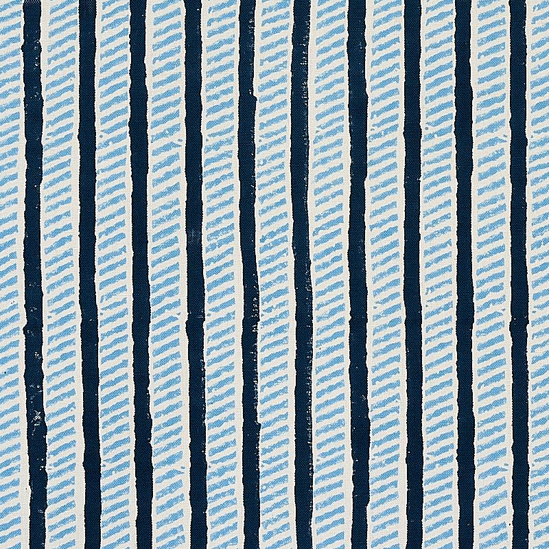 Schumacher Garden Path Hand Block Print Midnight & Sky Fabric