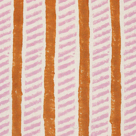 Schumacher Garden Path Hand Block Print Copper & Rose Fabric