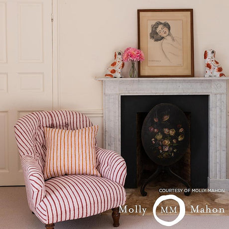 Schumacher Garden Path Hand Block Print Iron & Rose Fabric