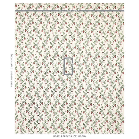 Schumacher Strawberry Hand Block Print Grass Fabric