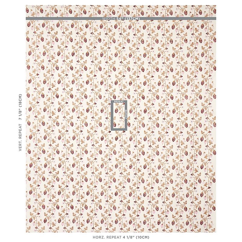 Schumacher Strawberry Hand Block Print Copper Fabric