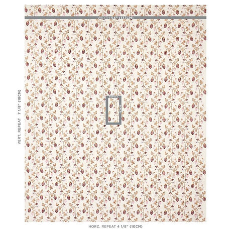 Schumacher Strawberry Hand Block Print Copper Fabric