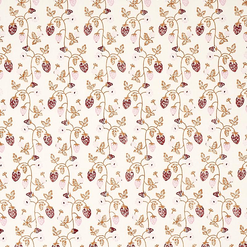 Schumacher Strawberry Hand Block Print Copper Fabric