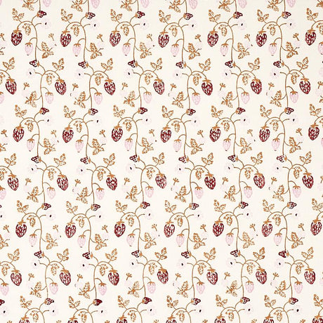 Schumacher Strawberry Hand Block Print Copper Fabric