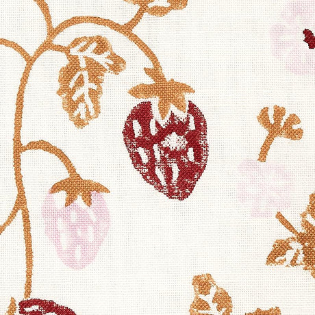Schumacher Strawberry Hand Block Print Copper Fabric