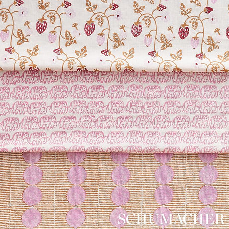 Schumacher Strawberry Hand Block Print Copper Fabric