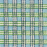 Schumacher Trellis Hand Block Print Sky & Grass Fabric