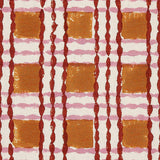 Schumacher Trellis Hand Block Print Copper & Rose Fabric