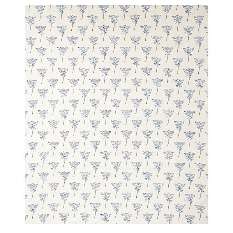 Schumacher Wild Carrot Hand Block Print Indigo Fabric