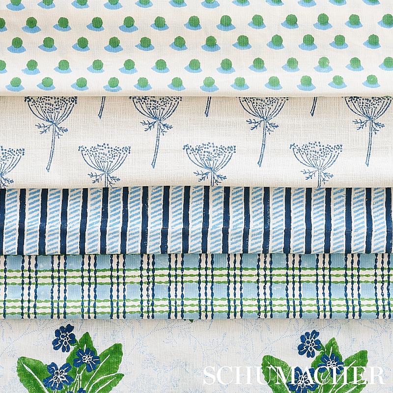 Schumacher Wild Carrot Hand Block Print Indigo Fabric