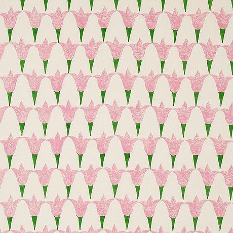 Schumacher Tulip Hand Block Rose & Grass Fabric