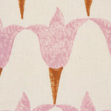 Schumacher Tulip Hand Block Rose & Copper Fabric
