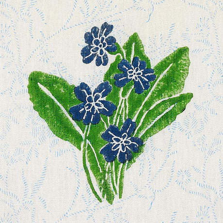 Schumacher Primrose Hand Block Grass & Sky Fabric