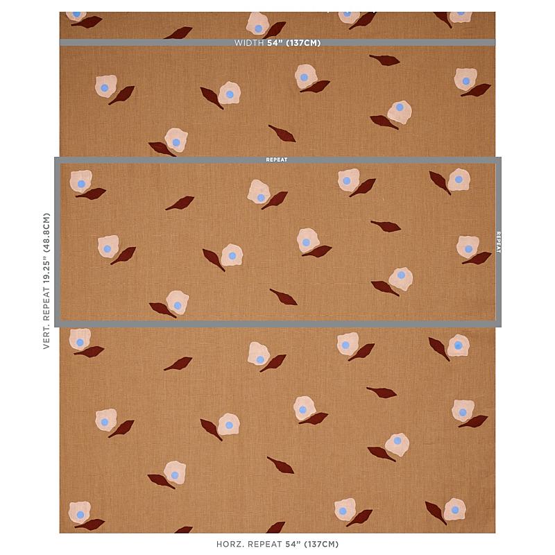 Schumacher Aquinnah Hand Block Camel Fabric