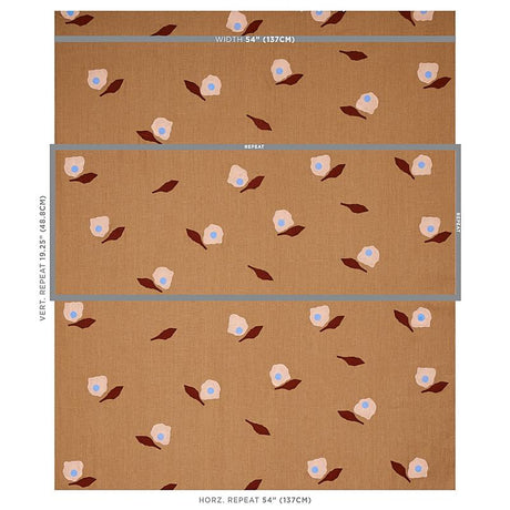 Schumacher Aquinnah Hand Block Camel Fabric