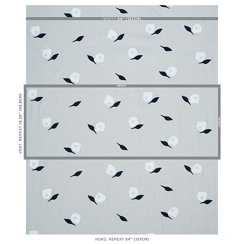 Schumacher Aquinnah Hand Block Sky Fabric