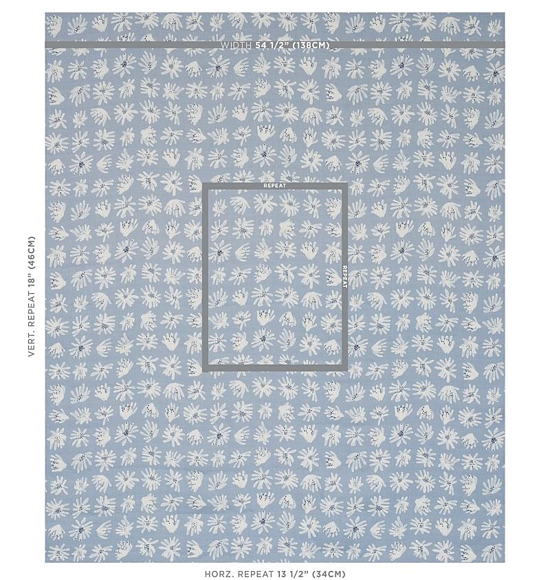 Schumacher Meadow Rock Blue Fabric