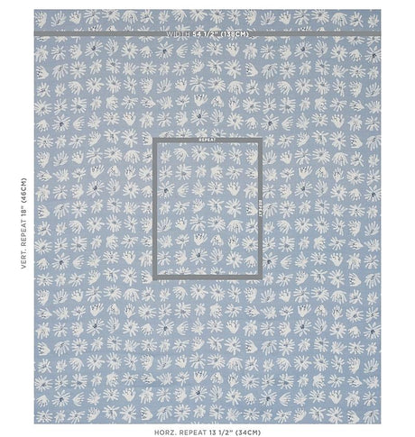 Schumacher Meadow Rock Blue Fabric