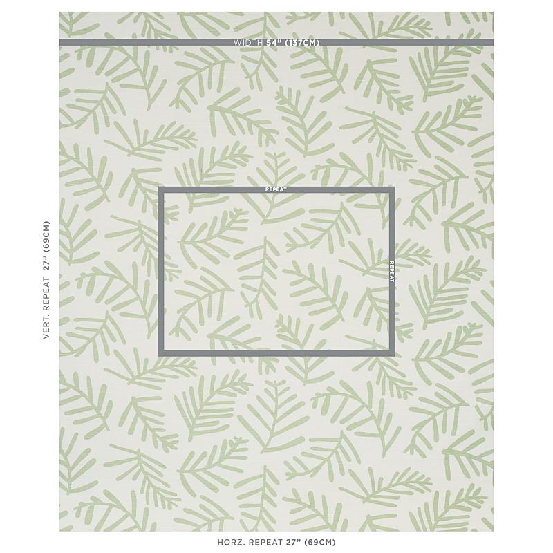 Schumacher Tiah Cove Sage Leaf Fabric