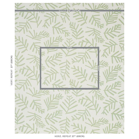 Schumacher Tiah Cove Sage Leaf Fabric