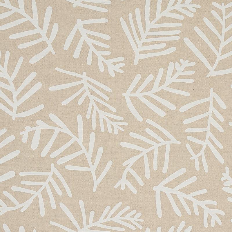 Schumacher Tiah Cove Ivory On Natural Fabric