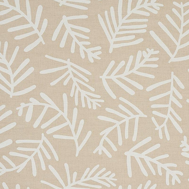 Schumacher Tiah Cove Ivory On Natural Fabric