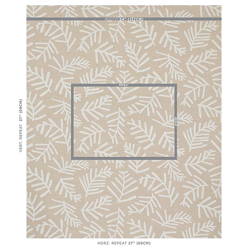 Schumacher Tiah Cove Ivory On Natural Fabric