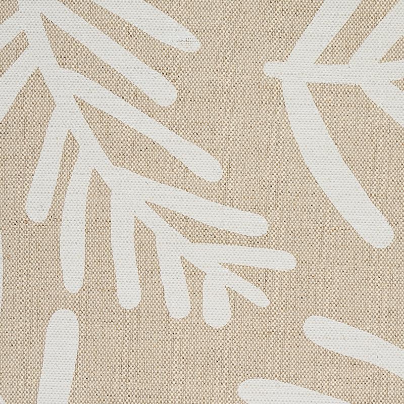 Schumacher Tiah Cove Ivory On Natural Fabric