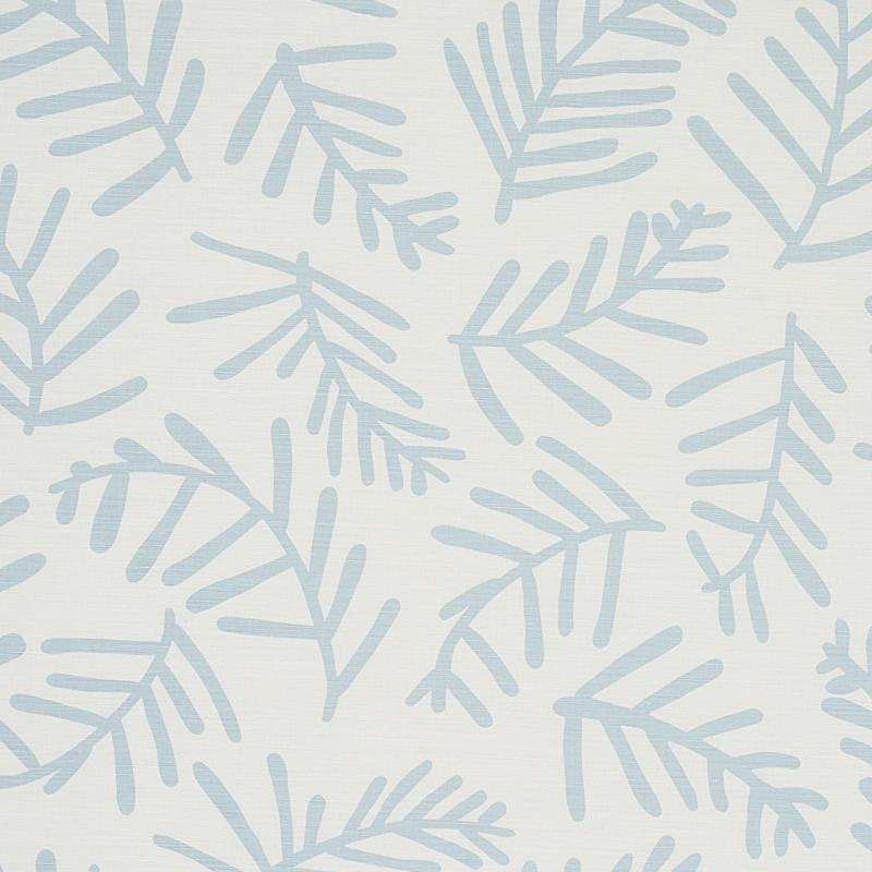 Schumacher Tiah Cove Blue Leaf Fabric
