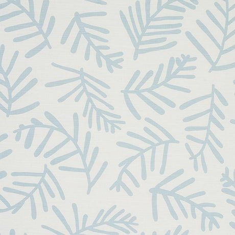 Schumacher Tiah Cove Blue Leaf Fabric