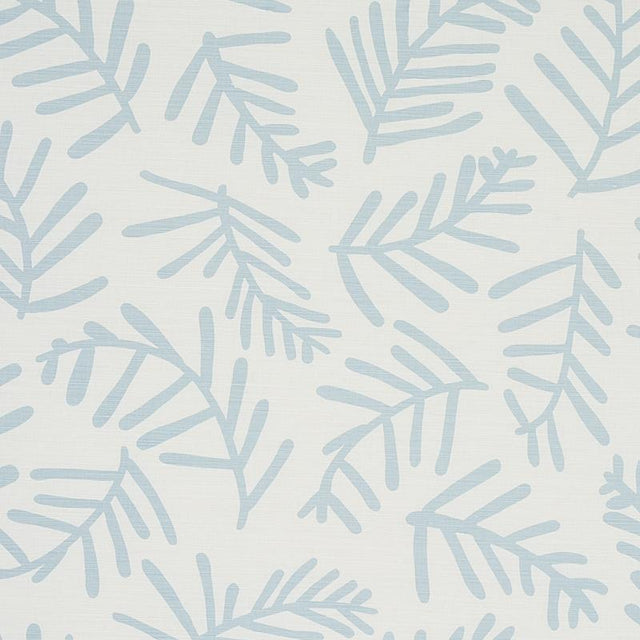 Schumacher Tiah Cove Blue Leaf Fabric