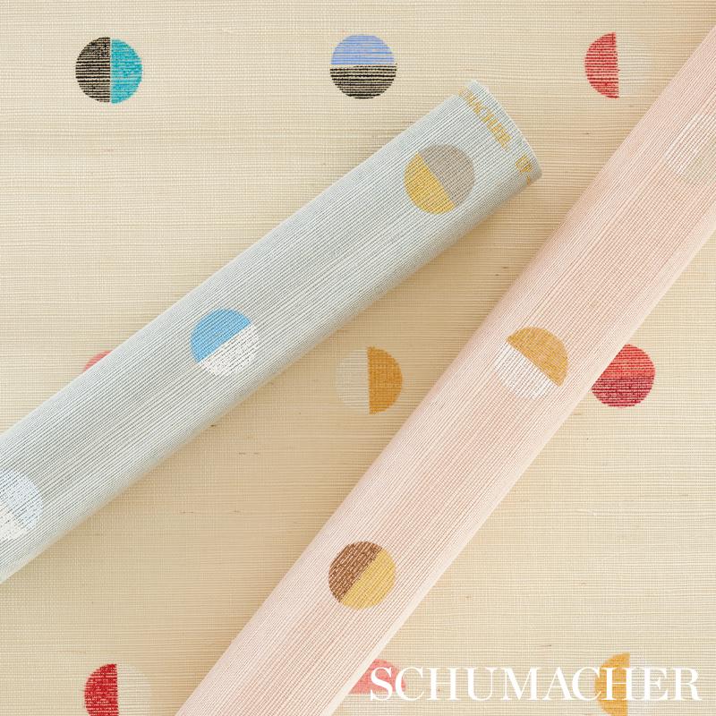 Schumacher Joshua Tree Hand Printed Sisal Multi On Ivory Wallpaper